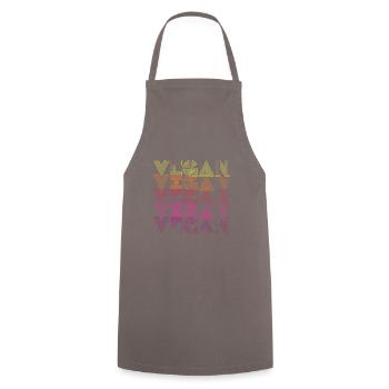 Vegan Vegan Vegan Vintage - Cooking Apron - grey - Front - AI Model Male 185 dark (185cm)