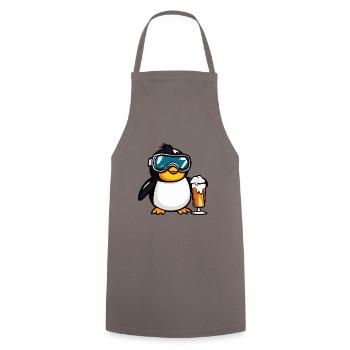 Pinguin Apres Ski Bier - Kochschürze - Grau - Vorne - AI Model Male 185 dark (185cm)