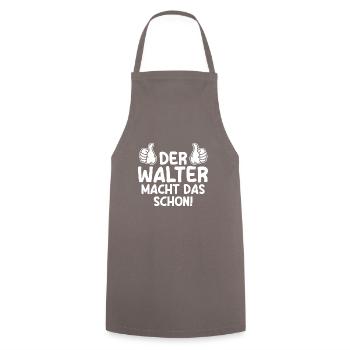 Walter - Kochschürze - Grau - Vorne - AI Model Male 185 dark (185cm)