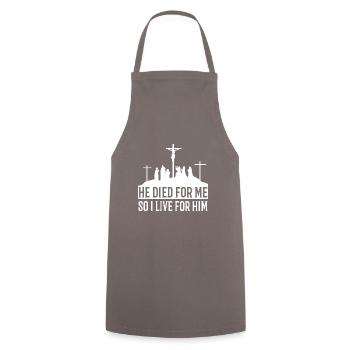 Christus Il est mort pour moiT-Shirt - Tablier de cuisine - gris - Devant - AI Model Male 185 dark (185cm)