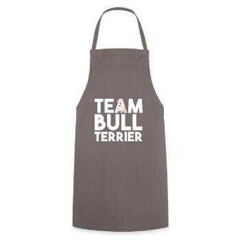Chien Bull Terrier - Tablier de cuisine - gris - Devant - AI Model Male 185 dark (185cm)