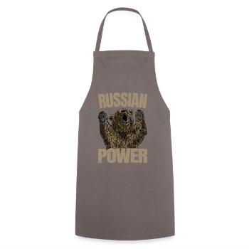 Russian Bear Power Russia Saying Gym - Cooking Apron - grey - Front - AI Model Male 185 dark (185cm)