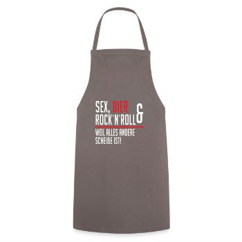 Sex Bier Rock n roll weil alles andere scheiße ist - Kochschürze - Grau - Vorne - AI Model Male 185 dark (185cm)