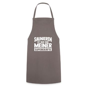 Wellness Saunieren Sauna - Kochschürze - Grau - Vorne - AI Model Male 185 dark (185cm)
