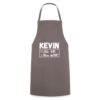 Kevin - Kochschürze - Grau - Vorne - AI Model Male 185 dark (185cm)
