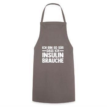 Diabetes Diabetiker - Kochschürze - Grau - Vorne - AI Model Male 185 dark (185cm)