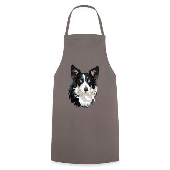 Border Collie - Cooking Apron - grey - Front - AI Model Male 185 dark (185cm)