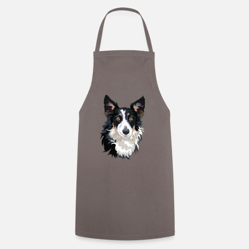 Border Collie - Cooking Apron - grey