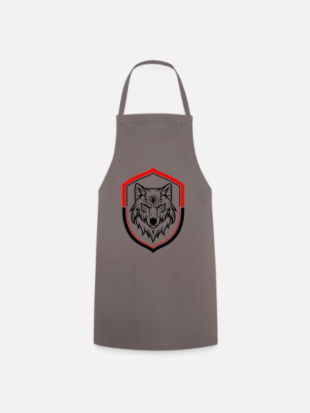 Bouclier de tête de symbole de loup - Tablier de cuisine - gris