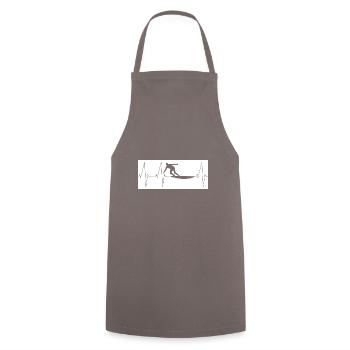 Heartbeat surfing - Cooking Apron - grey - Front - AI Model Male 185 dark (185cm)