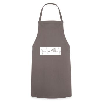 Tennis Herzschlag - Kochschürze - Grau - Vorne - AI Model Male 185 dark (185cm)
