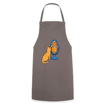 Chat mignon tigré - tigre - Tablier de cuisine - gris - Devant - AI Model Male 185 dark (185cm)