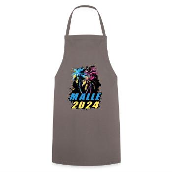 Malle 2024 Palmiers de vacances colorés - Tablier de cuisine - gris - Devant - AI Model Male 185 dark (185cm)