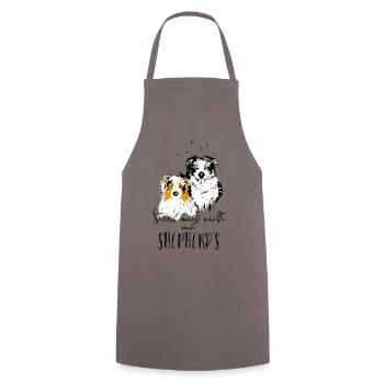 Don't stress me, otherwise shepherd's - Cooking Apron - grey - Front - AI Model Male 185 dark (185cm)