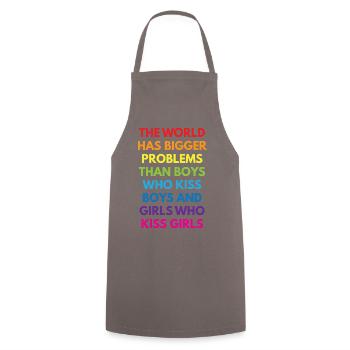 LGBTQ+ - Tablier de cuisine - gris - Devant - AI Model Male 185 dark (185cm)