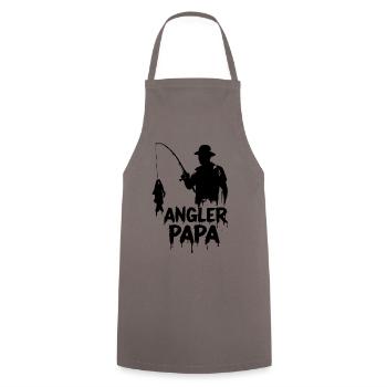 Angler Papa - Fischer Vater Silhouette und Fisch. - Kochschürze - Grau - Vorne - AI Model Male 185 dark (185cm)