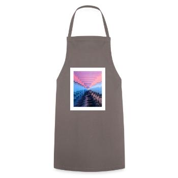 Mist-shrouded landscape - Cooking Apron - grey - Front - AI Model Male 185 dark (185cm)
