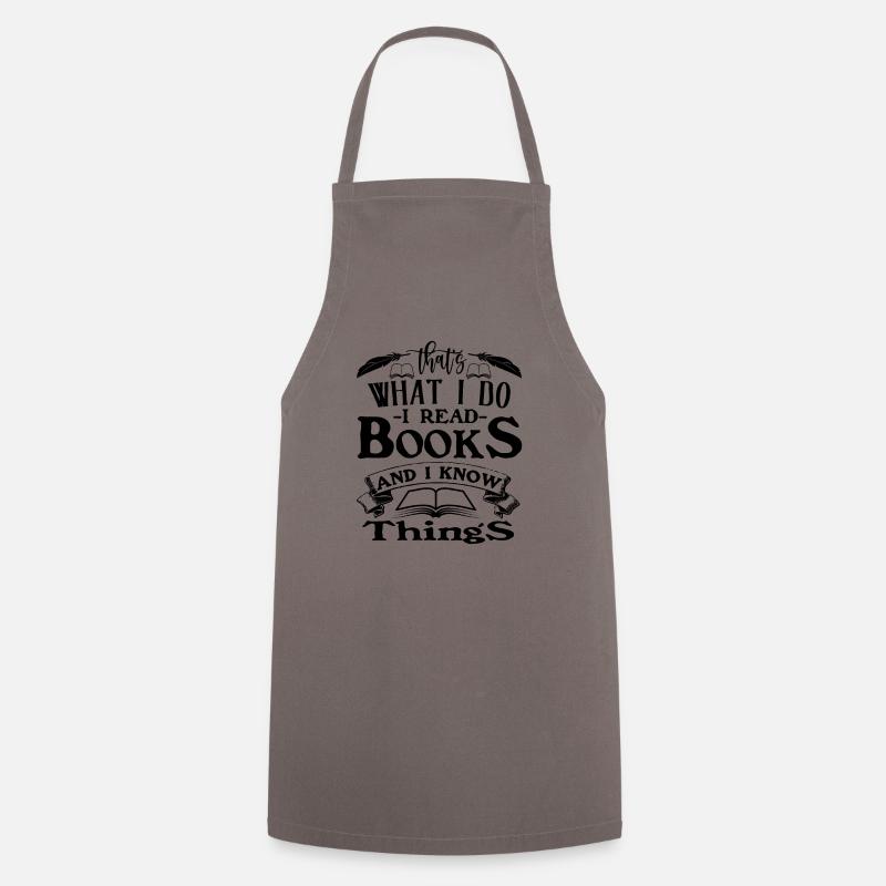 reading read books - Cooking Apron - grey