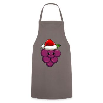 Weintrauben Weihnachten Comic Xmas - Kochschürze - Grau - Vorne - AI Model Male 185 dark (185cm)