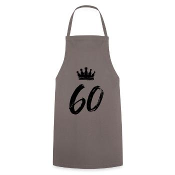 60 Number crown - Cooking Apron - grey - Front - AI Model Male 185 dark (185cm)
