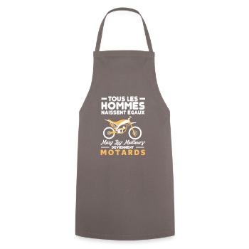 Humour motards - Tablier de cuisine - gris - Devant - AI Model Male 185 dark (185cm)