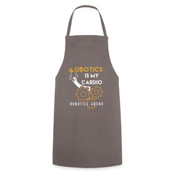 Robotics as Cardio Mechanic Engineer Cute Robot - Cooking Apron - grey - Front - AI Model Male 185 dark (185cm)