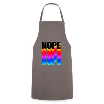 Nope NOPE nope - Cooking Apron - grey - Front - AI Model Male 185 dark (185cm)