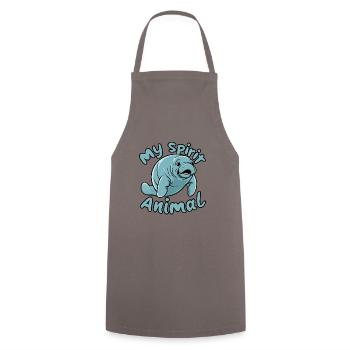 Dugong My Spirit Animal I Love Manatees - Cooking Apron - grey - Front - AI Model Male 185 dark (185cm)