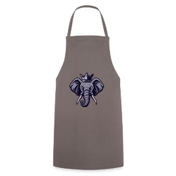 Elephant Head Crown - Cooking Apron - grey - Front - AI Model Male 185 dark (185cm)