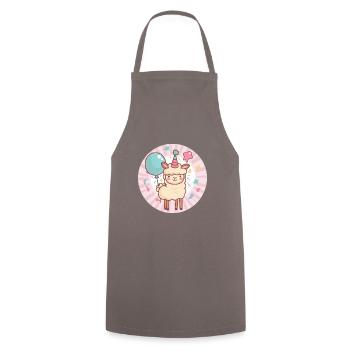 Alpaka Llama Geburtstag Baby - Kochschürze - Grau - Vorne - AI Model Male 185 dark (185cm)