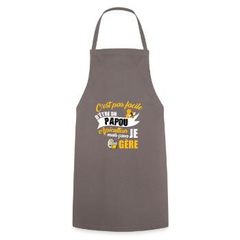 Papou apiculteur grand père abeille à miel t-shirt - Tablier de cuisine - gris - Devant - AI Model Male 185 dark (185cm)