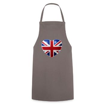 Heart (United Kingdom / Great Britain) - Cooking Apron - grey - Front - AI Model Male 185 dark (185cm)
