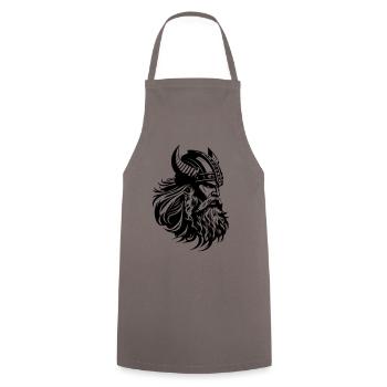 Viking Head Warrior Viking - Cooking Apron - grey - Front - AI Model Male 185 dark (185cm)