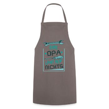 Ohne Opa läuft hier nichts Bester Opa - Kochschürze - Grau - Vorne - AI Model Male 185 dark (185cm)