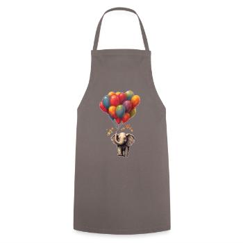 Eléphant avec ballons - Tablier de cuisine - gris - Devant - AI Model Male 185 dark (185cm)