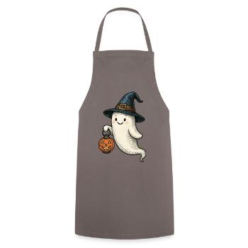Mignon fantôme d’Halloween pour les enfants - Tablier de cuisine - gris - Devant - AI Model Male 185 dark (185cm)