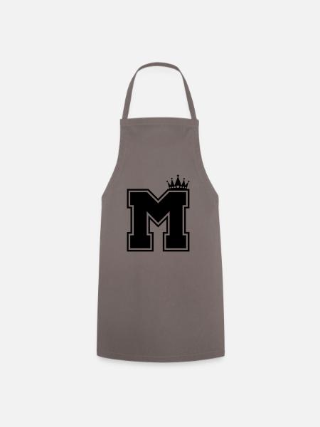corona de la letra M - Delantal de cocina - gris