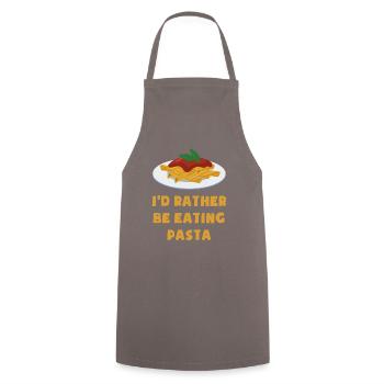 Manger des pâtes Citation drôle Spaghetti - Tablier de cuisine - gris - Devant - AI Model Male 185 dark (185cm)