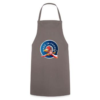 MADE IN FRANCE - Tablier de cuisine - gris - Devant - AI Model Male 185 dark (185cm)