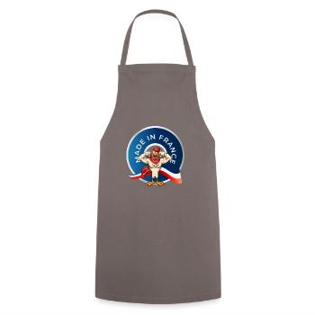 MADE IN FRANCE - Tablier de cuisine - gris - Devant - AI Model Male 185 dark (185cm)