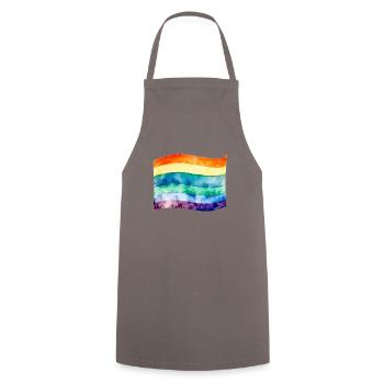 Lgbt flag - Cooking Apron - grey - Front - AI Model Male 185 dark (185cm)