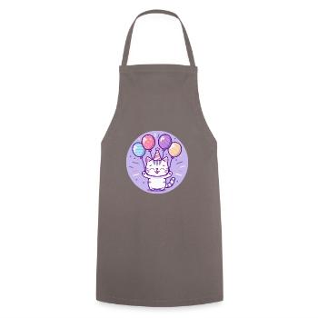 Cat Birthday Baby - Cooking Apron - grey - Front - AI Model Male 185 dark (185cm)