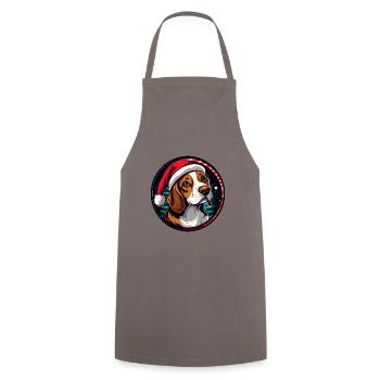 Beagle Chien Noël Noël - Tablier de cuisine - gris - Devant - AI Model Male 185 dark (185cm)