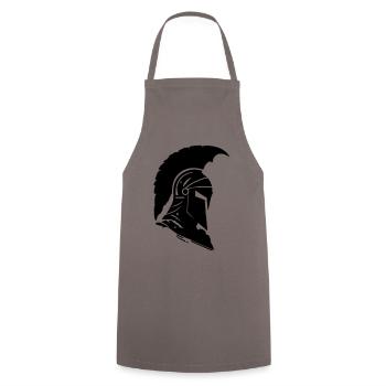 Spartaner Helm Gladiator Symbol - Kochschürze - Grau - Vorne - AI Model Male 185 dark (185cm)