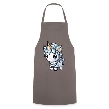 Unicorn Winter Animal Baby Comic - Cooking Apron - grey - Front - AI Model Male 185 dark (185cm)