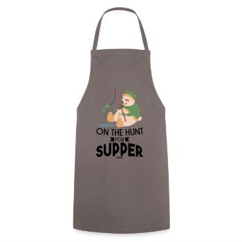 Polar Bear Fishing Excursion Fishing Hunting - Cooking Apron - grey - Front - AI Model Male 185 dark (185cm)