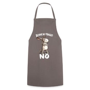 Bevor du fragst Nö Esel Sarkasmus Statement - Kochschürze - Grau - Vorne - AI Model Male 185 dark (185cm)