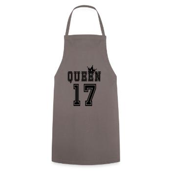 queen 17 - Kochschürze - Grau - Vorne - AI Model Male 185 dark (185cm)