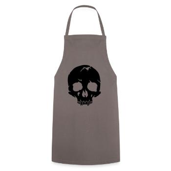 Skull - Cooking Apron - grey - Front - AI Model Male 185 dark (185cm)