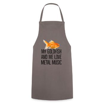 My goldfish and me love metal music - Kochschürze - Grau - Vorne - AI Model Male 185 dark (185cm)
